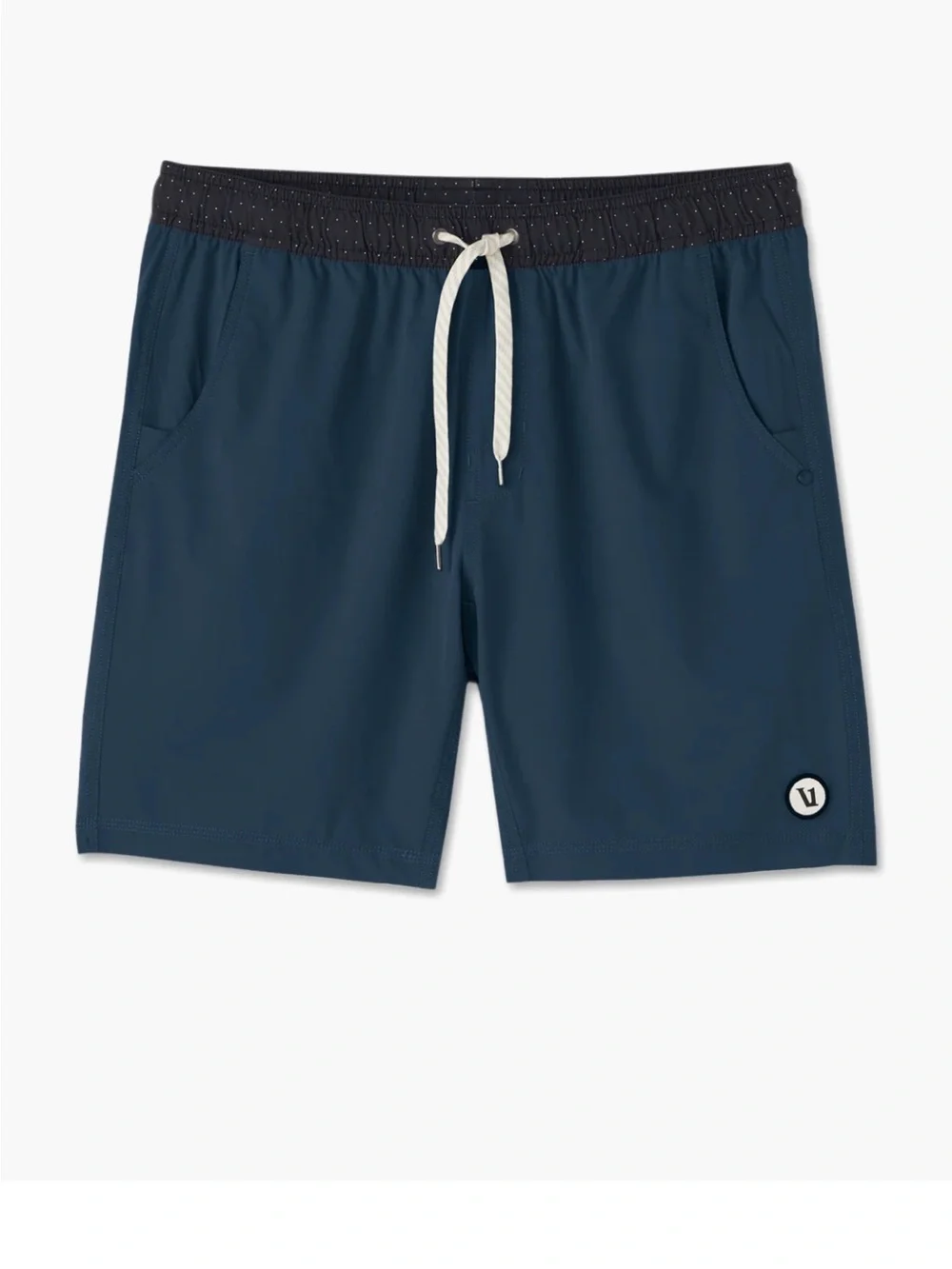 Vuori Kore Shorts Unlined 7” with Black Waistband and White Drawcord - Picture 1 of 7
